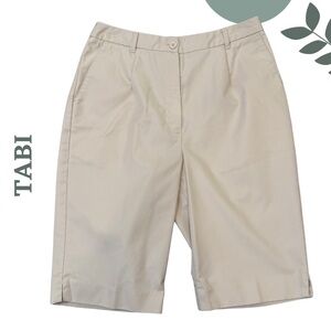 Tabi Tailored Fit Beige Neutral Shorts | Casual Summer Style | Bermuda | Size 6